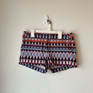 J. Crew // Multicolor Geometric patterned shorts Size 4